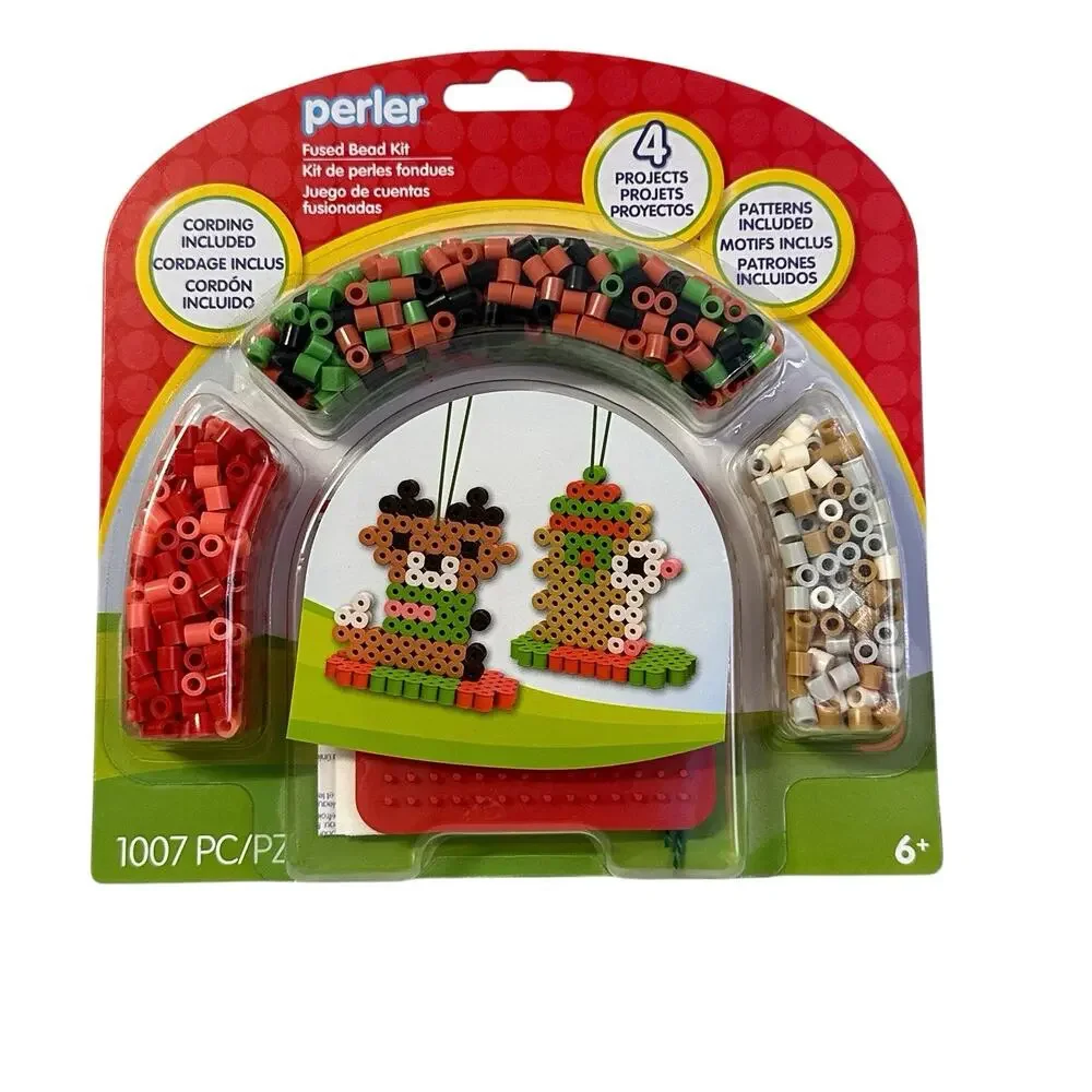 Perler Fused Bead Kit 1007pc Christmas Ornament Craft Set Ages 6+ New Holiday